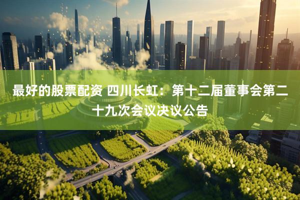 最好的股票配资 四川长虹：第十二届董事会第二十九次会议决议公告